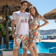 Couple swimsuit 2025 seaside vacation men's beach pants couple ins swimsuit women's skirt split swimsuit water fun