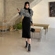 Summer new versatile skirt yellow bag hip high waist medium long skirt slim skirt solid color work in solid color skirt
