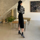 Summer new versatile skirt yellow bag hip high waist medium long skirt slim skirt solid color work in solid color skirt
