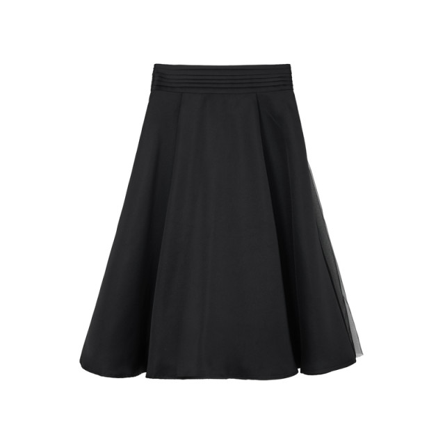 Piaole nets skirt female 2024 summer new commute temperament high waist high waist thin vertical fold mid skirt