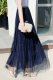 Net yarn skirt female new spring, summer, autumn and winter mid -length high -waist A -line skirts are thin shiny, pleated fairy skirt plus velvet
