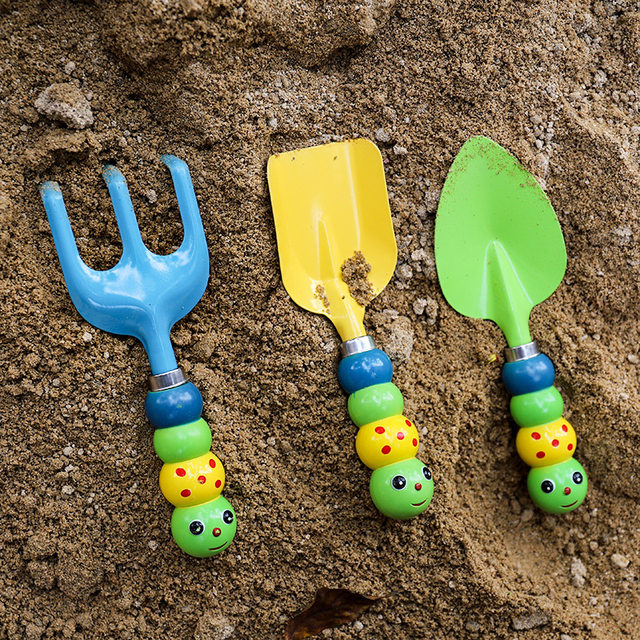 Gardening shovel three-piece set of children's planting succulent potted shovel kettle gadget beach bucket digging toys