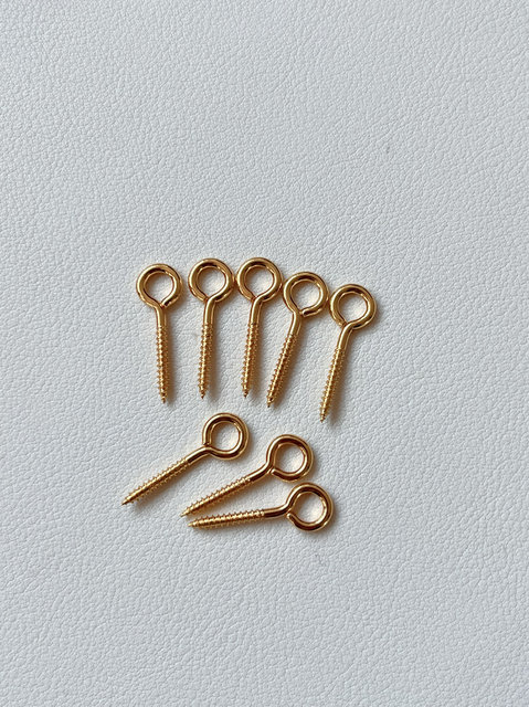 Wenwan corn lengthened sheep's eye nails handmade diy sheep's eye screws electroplating color-preserving self-tapping hook screw flower cap nails
