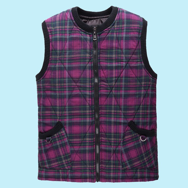 Middle-aged and elderly women's cotton vests, autumn and winter clothing, pure cotton mother's vests, warm vests, large size middle-aged coats, waistcoats for the elderly