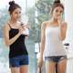 Modal camisole women's short black and white slim bottoming shirt with sexy fashionable slimming top