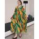 Fashionable popular version dress 2024 spring and summer new beautiful small open collar trouser long sleeve floral dress for women