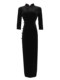 Black velvet cheongsam sexy long women's autumn and winter long-sleeved retro Chinese style modified dress for daily wear