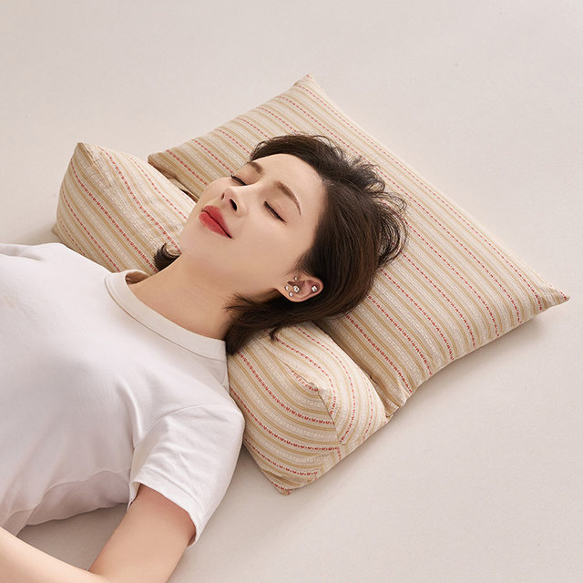 Buckwheat shell cervical vertebra pillow sleep traction triangular cylindrical adult neck forward correction aid sleep special neck pillow