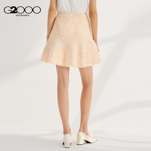 G2000 Women's Clothing 2025 Shopping Mall Elegant Simple Tweed Fabric Elegant A-shaped Short Skirt
