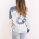 European and American cross-border exports spring and autumn trendy women's long-sleeved round neck loose T-shirt tops oversized tie-dye pullover