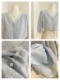 Lace lace V-neck chiffon shirt age-reducing jacquard shirt for women in summer design and fashionable 7-quarter sleeve shirt top