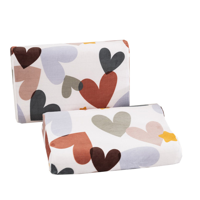 Autumn and winter milk velvet printed latex pillowcase pair thickened student pillowcase single children's memory foam pillow core cover
