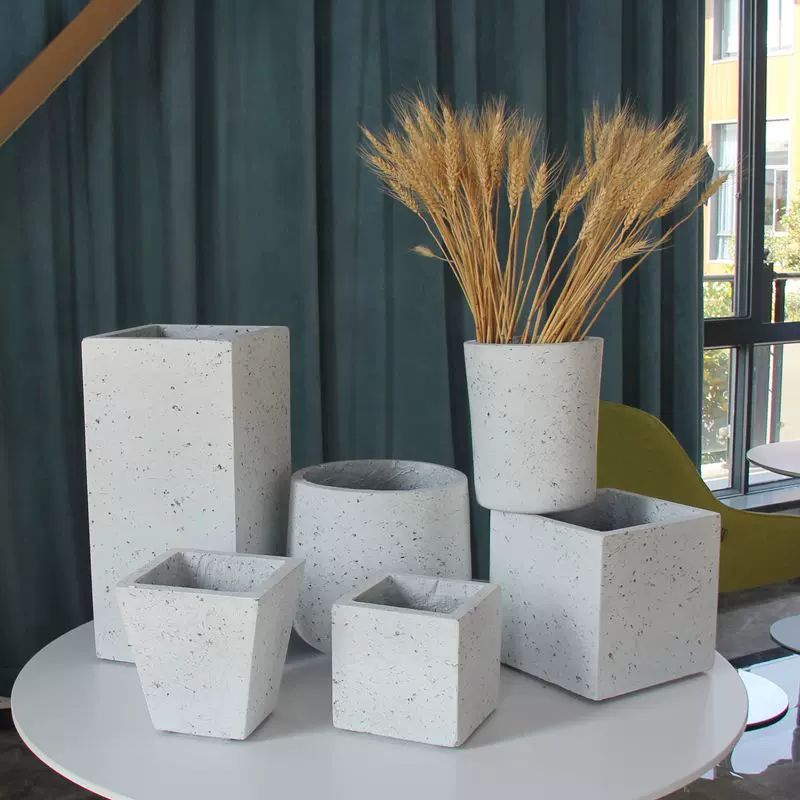 客厅门店大理石纹水泥花盆北欧网红简约花器花箱