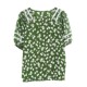 2025 summer new large-size floral chiffon short-sleeved shirt elegant and slim commuting party workplace mothers wear
