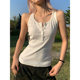 NECOYEP 2025 American pure and delicate style single-breasted base vest female hot girl slim sleeveless base top
