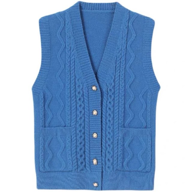 Middle-aged and elderly women's vest sweater jacket for women 50-60 years old mother autumn vest large size knitted cardigan wear