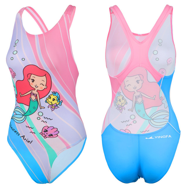 Yingfa Children's Swimsuit Girls Xiaozhong Big Body Triangle Race Professional Training Swimsuit
