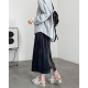 Golden velvet skirt female spring and autumn 2023 new high -level retro -high waist tube split middle long A -line skirt
