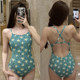 New triangular one-piece swimsuit for women with backless and belly slimming, conservative low-crop racing swimsuit for swimming pool