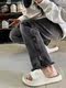 American street hip -hop slice zipper jeans women's spring and autumn loose high waist large size fat mm straight mopped trousers
