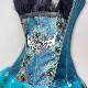 TDH original handmade blue and green peacock gothic dark strap drawstring feather bra affordable corset tube top