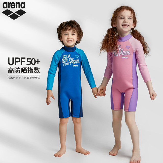 arena Arena 2025 Teenagers Boys and Girls Flat Sleeve Long Sleeve One-piece Swimsuit Sun Protection Comfort Swimsuit