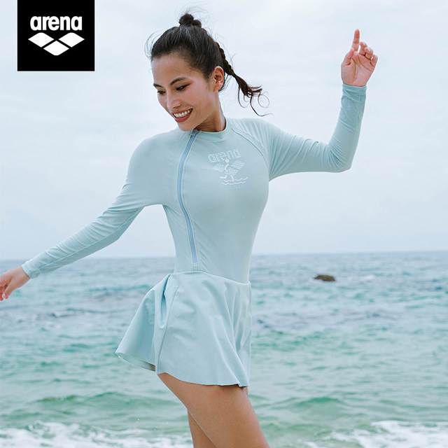 arena Arena series long-sleeved one-piece sun protection swimsuit women's swimsuit covers the belly, shows the back and resists chlorine