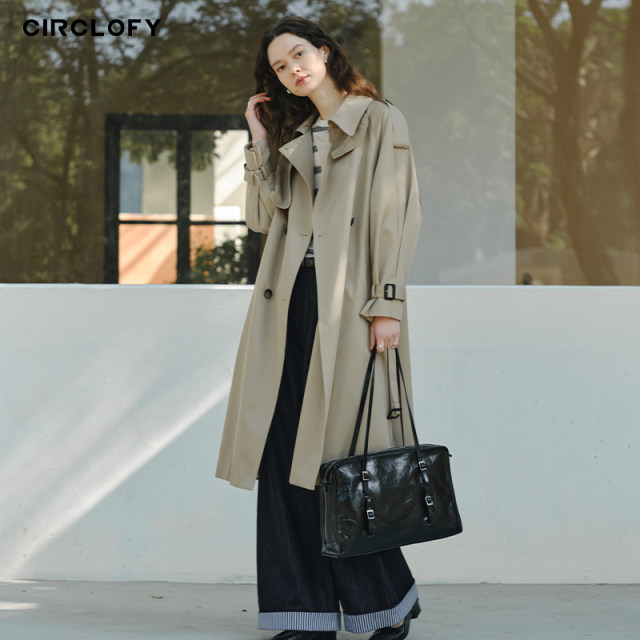 CIRCLOFY, high-end, simple and deconstructed, casual and versatile mid-length windbreaker jacket jacket