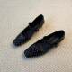 Sheepskin version French Mary Jane shoes for women 2025 new style square toe low heel small leather shoes rivet retro single shoes