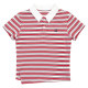 BEASTER color knitted striped short-sleeved polo shirt for women American style neck embroidery pattern body scrubbing