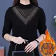 Leyouyou Store 2025 Autumn and Winter New Style Slim-fitting Thickened Warmth Slimming Long-sleeved Western Style Plush Bottoming Mother's Clothes