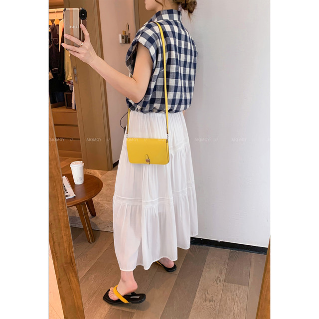 Love Devil Fish Retro Lace Lace Spliced ​​Plaid Shirt Women's New Summer Sleeveless Top