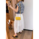 Love Devil Fish Retro Lace Lace Spliced ​​Plaid Shirt Women's New Summer Sleeveless Top