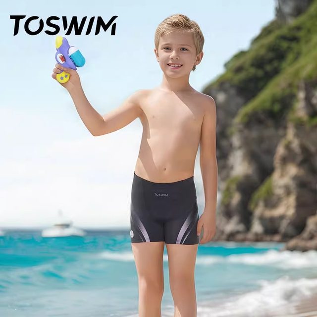 
TOSWIM swimming trunks for boys and children, professional competitive training flat corner swimming trunks for teenagers 2024