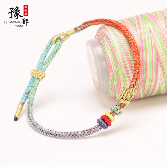 Hand rope woven red rope peach blossoms thin couple bracelet finished ...