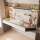 Desk and bookcase integrated wall study study computer desk with bookshelf bedroom student home office writing desk
