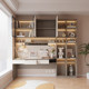 Desk and bookcase integrated wall study study computer desk with bookshelf bedroom student home office writing desk