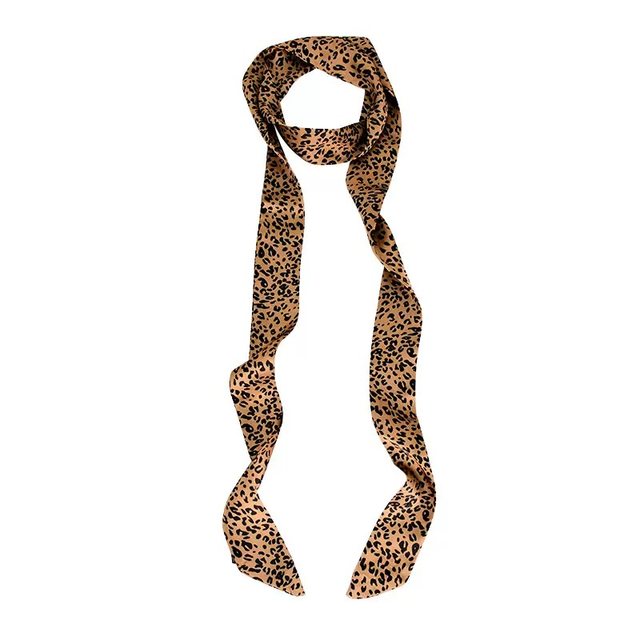 
Leopard print scarf women's new American retro leopard print neck strap millennium hot girl style thin silk scarf decorative scarf