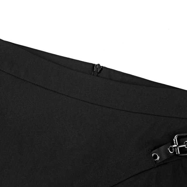 sdeer San Dior women's summer skirt personality lace-up splicing irregular black long skirt S21281110