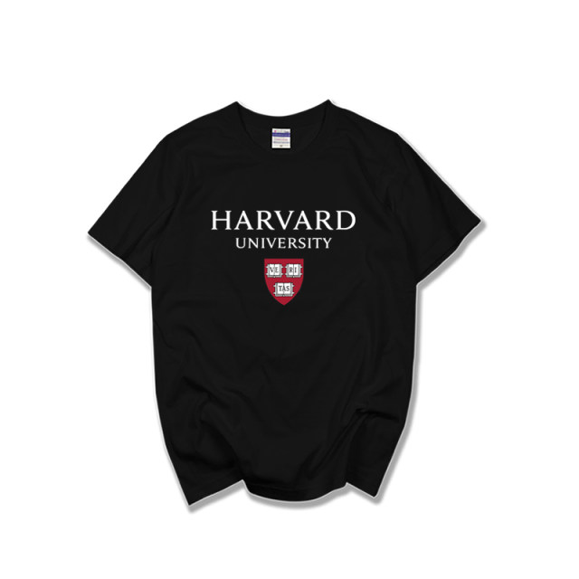 Harvard University Harvard University Short -sleeved T -shirt School uniforms in summer round collar cotton couple cultural shirts