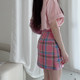 Plaid skirt for women 2025 spring and summer new fashionable and versatile high-waisted slim A-skirt high-quality hip-cover short skirt