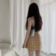 Plaid skirt for women 2025 spring and summer new fashionable and versatile high-waisted slim A-skirt high-quality hip-cover short skirt