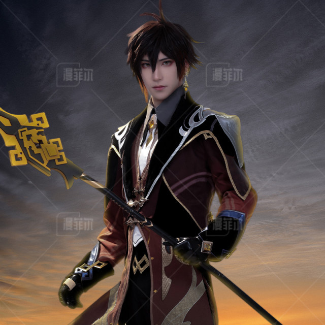 Original God cos Rock Prince Morax Zhongli cosplay anime game server two-dimensional c server full set in stock