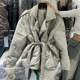 2024 winter thin down jacket for women new design tie-dye thickened warm white duck down jacket mid-length
