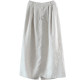 2025 spring and summer flat waist solid color mid-length linen skirt literary loose slim nine-point skirt straight skirt women
