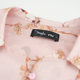 Jungle me pink rotating wooden horse print shirt retro waist bubble sleeve long -sleeved temperament niche design
