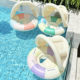 New sunshade children swimming ring baby sitting circle boy and girl children swimming ring Nordic style ins retro parent-child