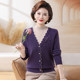 Mother's winter wool sweater top plus velvet sweater middle-aged and elderly women's winter warm holiday two-piece bottoming shirt