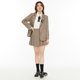 GW large size fat MM 2025 autumn new plaid suit jacket skirt JK uniform college style suit for women