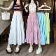 2024 spring and summer new pleated skirt for women with high waist versatile A-line skirt covering hips and making a slim fairy long skirt
